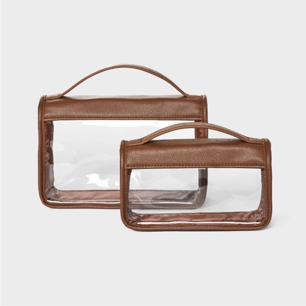 a new day Brown Transparent Cosmetic Bags